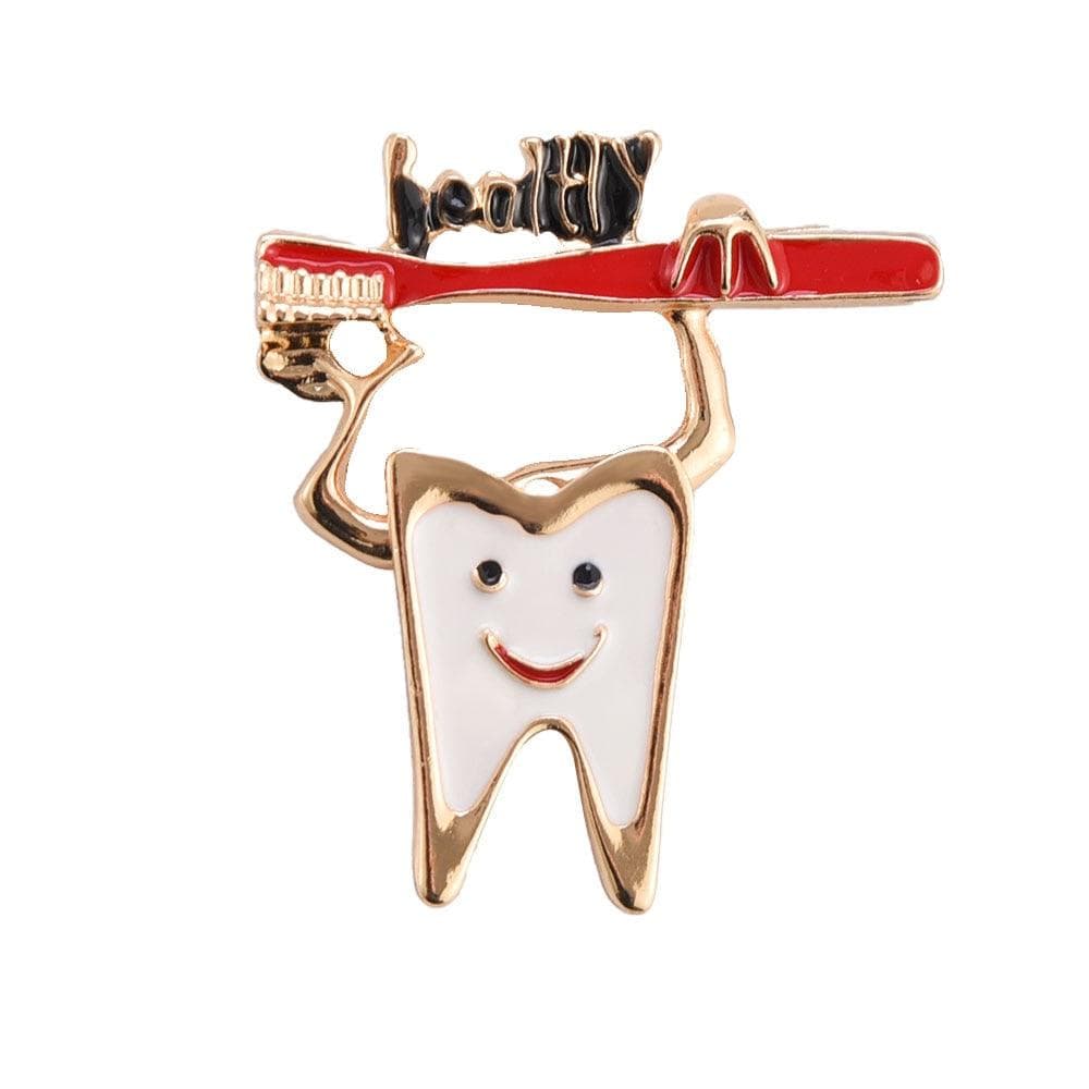 Tooth Shape Cute Medical Brooch Pin For Doctor Nurse Lapel Backpack Badge Pins Jewelry Gift Accessories - Thumbedtreats