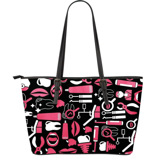 Dental Hygienist Large Leather Tote Bag [thumbedtreats] 