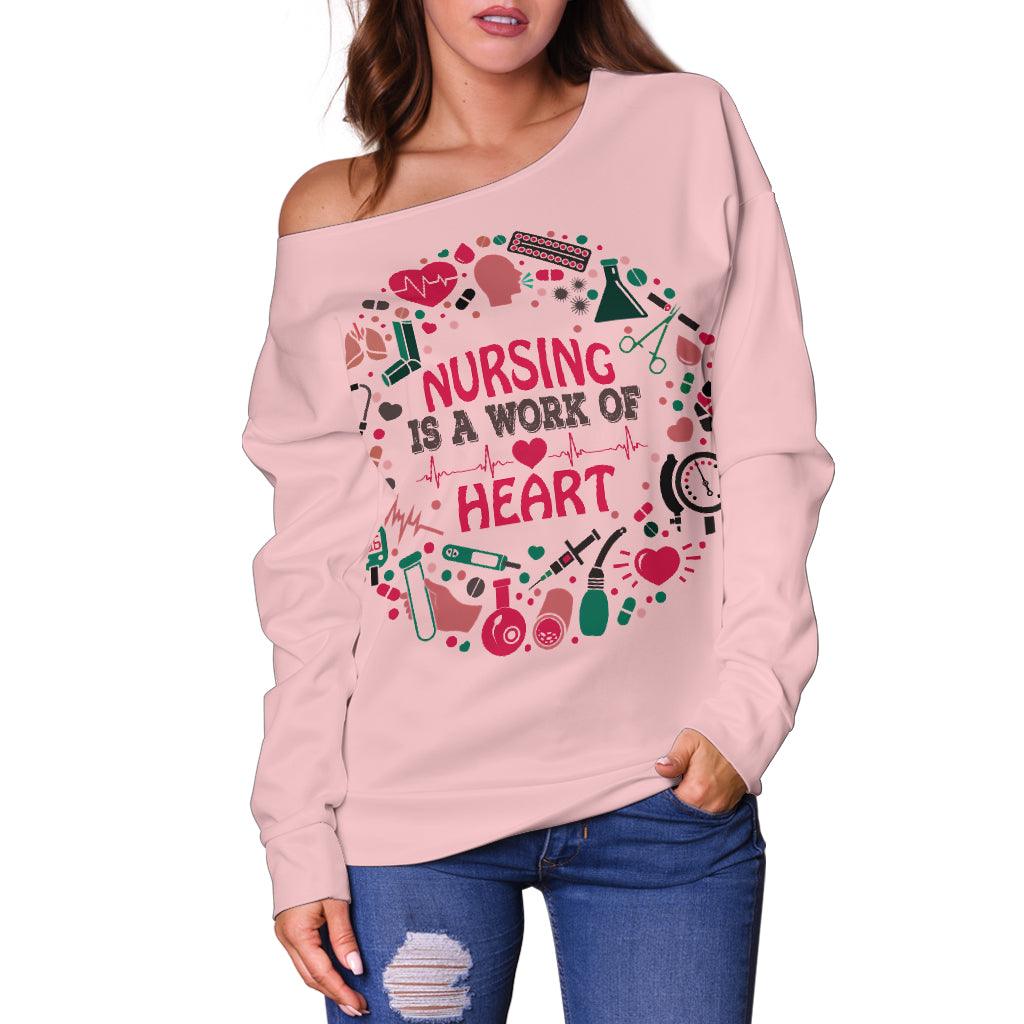 NURSING IS A WORK OF HEART SWEATER - Thumbedtreats