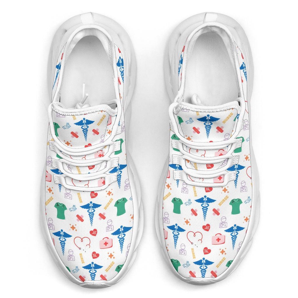 Doctor/Nurse White Caduceus Sneakers - Thumbedtreats