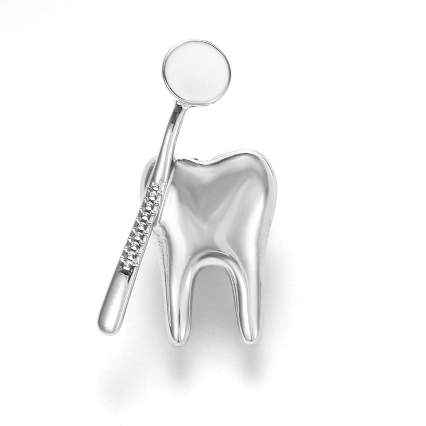 Dental enamel pins Medical Cute Tooth Shape Brooch Zinc Alloy Gold Color Pin Dentist Nurse Enamel Pins Backpack Badge Women Gift