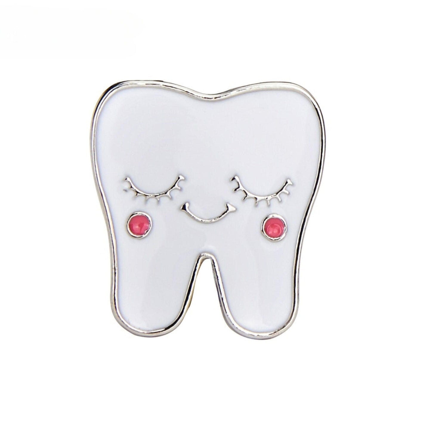 Dental enamel pins Medical Cute Tooth Shape Brooch Zinc Alloy Gold Color Pin Dentist Nurse Enamel Pins Backpack Badge Women Gift - Thumbedtreats