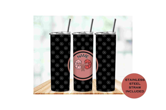 Nephrologist Kidney Love 20oz Black tumbler personalized gift for doctor nurse appreciation gift for RN personalized tumbler gift grad medic insulated coffee travel cup