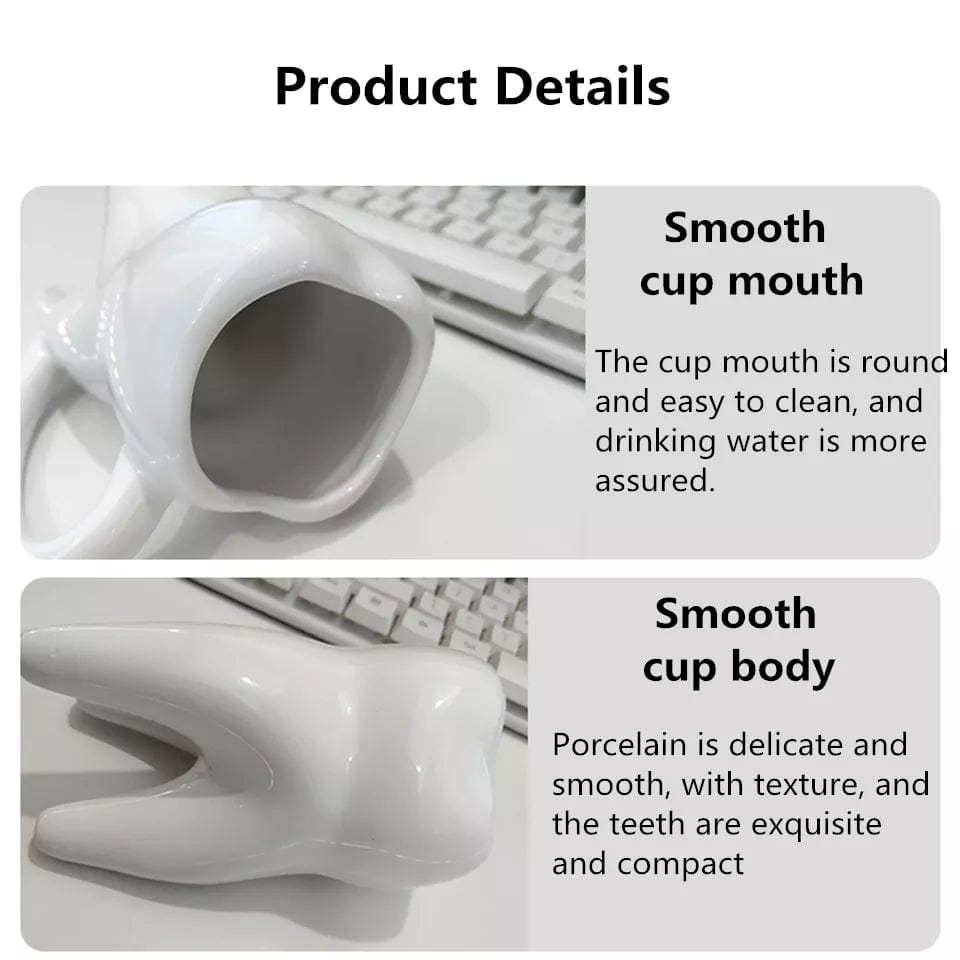 Dentist Creative DIY Facial Expression Tooth Shaped Coffee Mug Ceramic Cup Gift