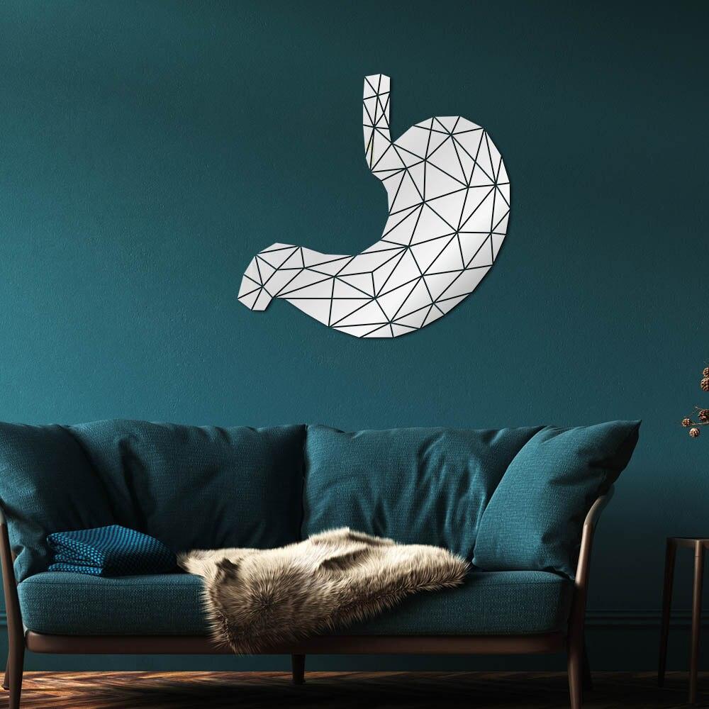 Stomach Anatomy Geometric Acrylic Mirror Wall Sticker Digestive System Medical Wall Art 3D Mirrored Wall Decal Med Student Gift - Thumbedtreats