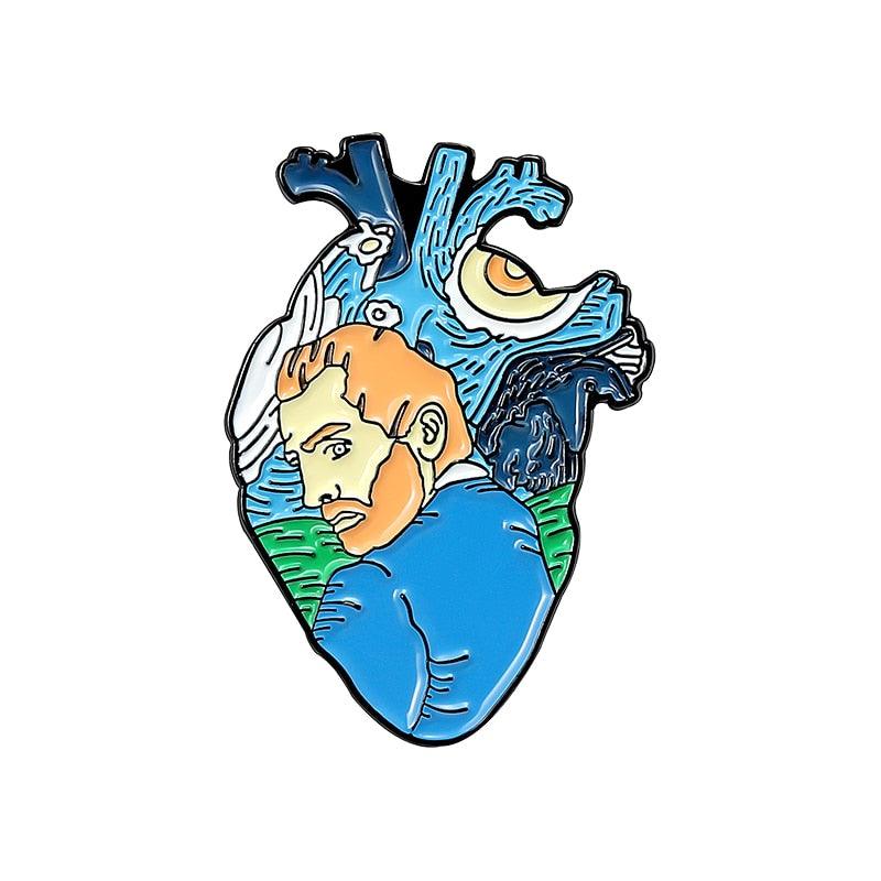 Anatomical Heart Enamel Pins Medical Anatomy Brooch Heart Neurology Pins for Doctor and Nurse Lapel Pin Bags Badge Gifts - Thumbedtreats