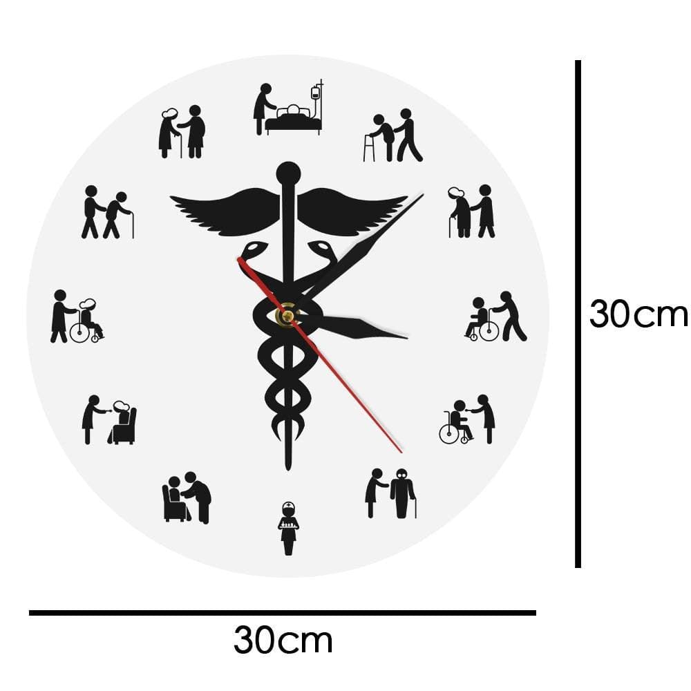 Medical logo Caduceus Modern Wall Clock Gift For Certified Nurse Doctor Anesthetist Hospital Decoration Clock for RN