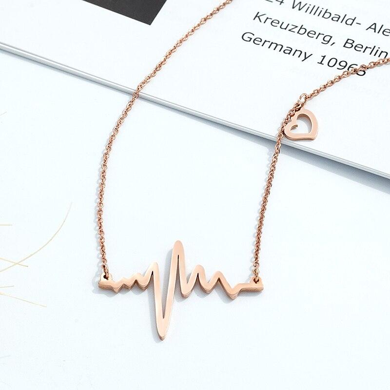 Hot 316L Stainless steel stethoscope heartbeat necklace Women girl necklace Pendants and pendant medical nurse doctor lover gift - Thumbedtreats