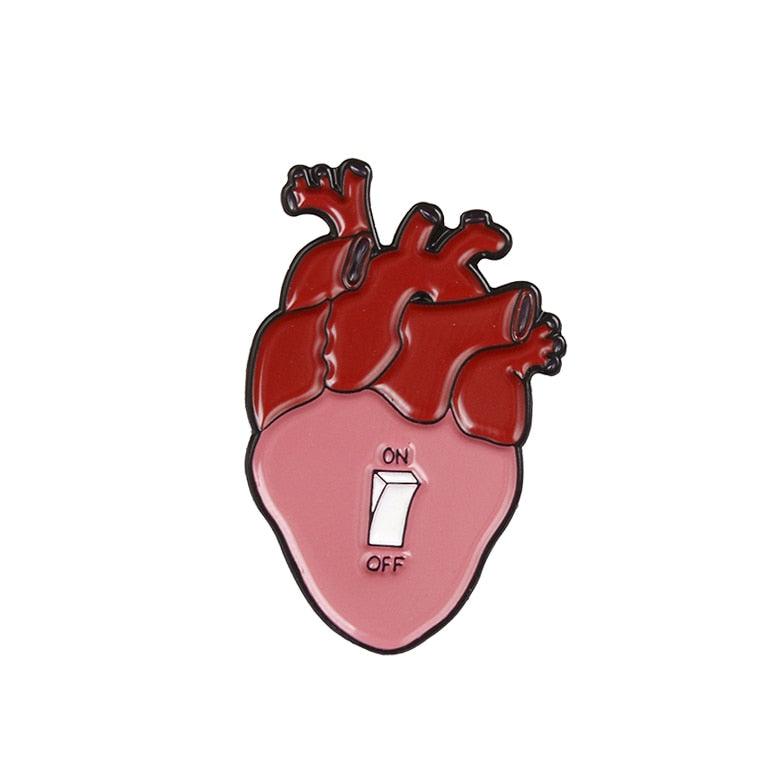 Anatomical Heart Enamel Pins Medical Anatomy Brooch Heart Neurology Pins for Doctor and Nurse Lapel Pin Bags Badge Gifts - Thumbedtreats