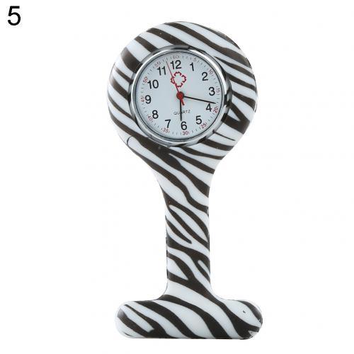Nurse Watch Multicolor Pattern Arabic Numerals Round Dial Women Nurses Brooch Tunic Fob Watches Pocket Watches - Thumbedtreats