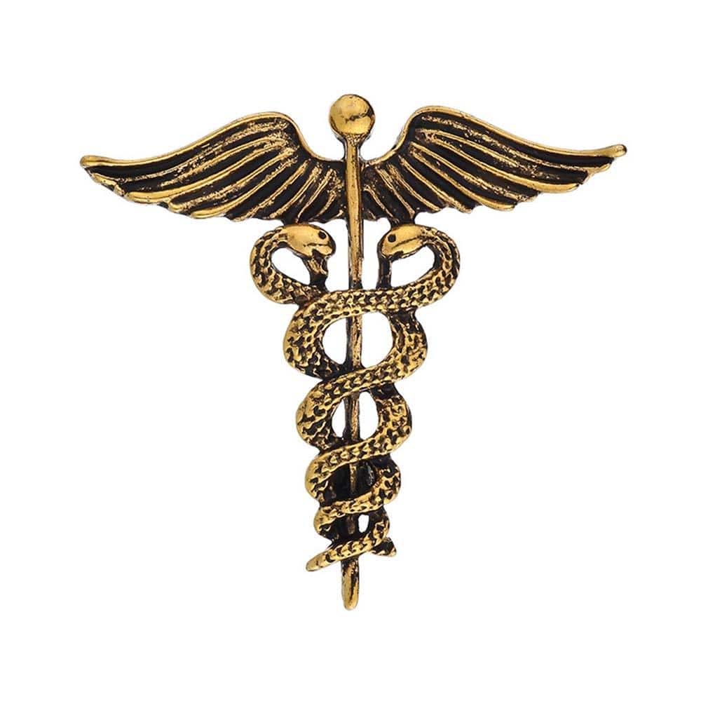 Crystal Caduceus Pins Badge Brooches Lapel Pin Medicine Symbol Jewelry Gifts For Nurse Doctor Medical Students Enamel Brooch Pin