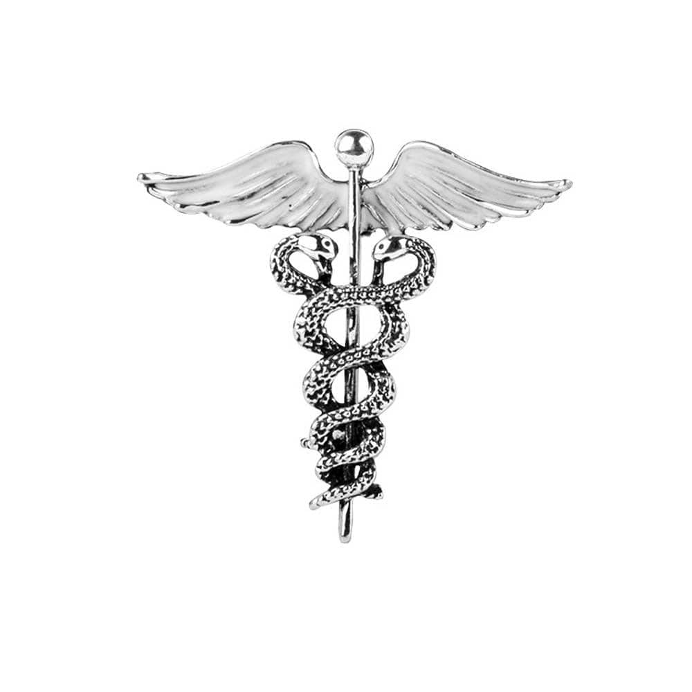 Crystal Caduceus Pins Badge Brooches Lapel Pin Medicine Symbol Jewelry Gifts For Nurse Doctor Medical Students Enamel Brooch Pin - Thumbedtreats
