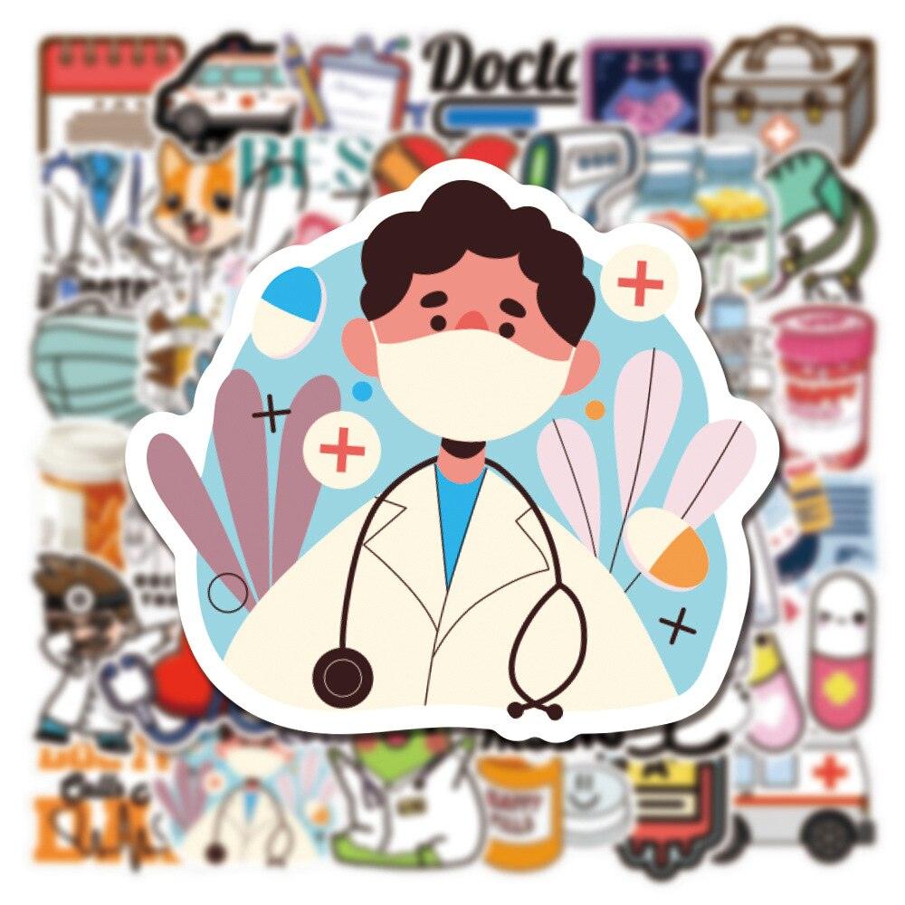 Doctor Nurse Cute Cartoon Stickers Decoration DIY Laptop Suitcase Phone Notebook Guitar Car Graffiti Sticker Decals - Thumbedtreats