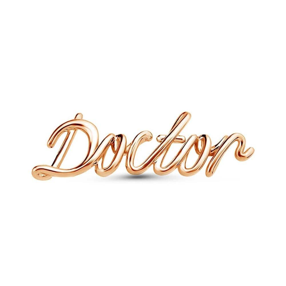 Gold Color Metal Doctor Brooch Pins Fashion Creative Letter Medical Jewelry Lapel Badge Gift for Doctor Nurse