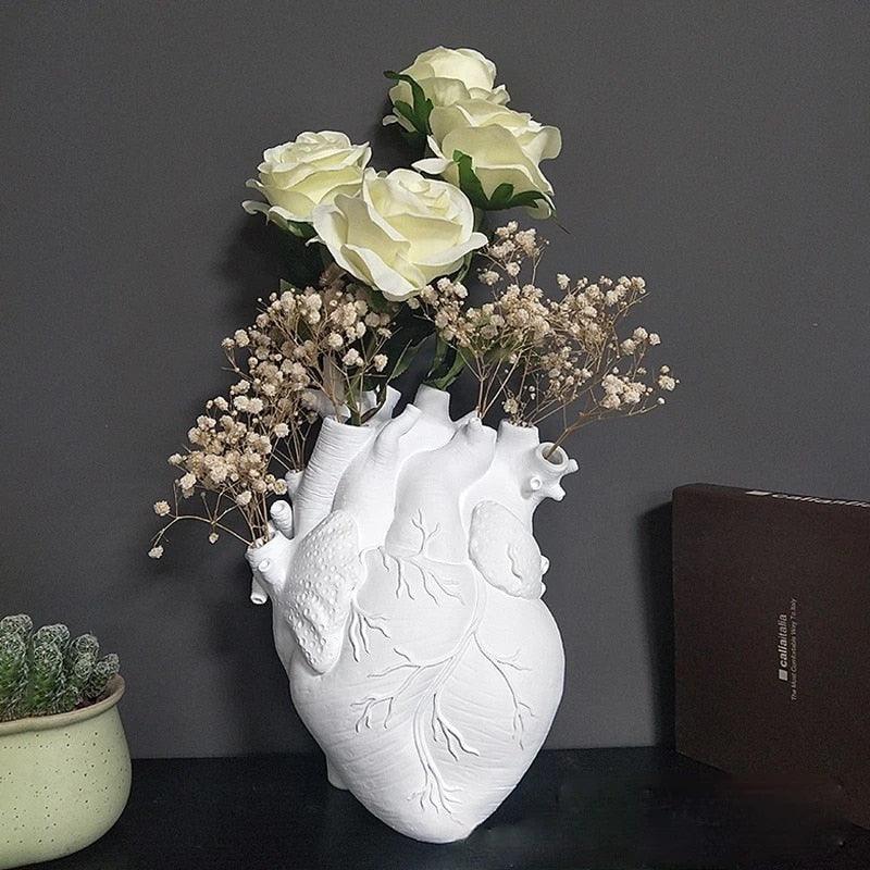 Heart Vase Dry Pot Art Vase Human Statue Vase Container Simulated Anatomy Heart Vase Decorative Gift Vase Valentine&#39;s Day Gift - Thumbedtreats