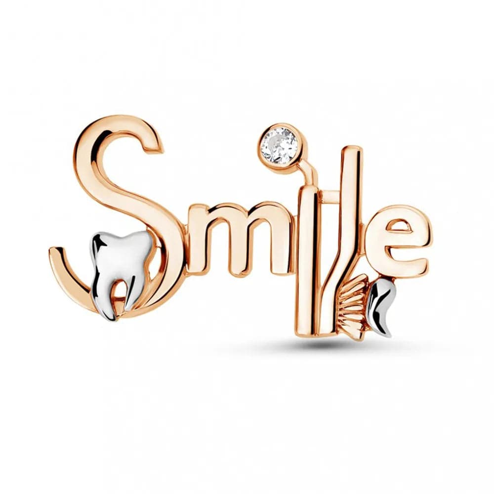 Dentist Smile Unique Tooth Toothbrush Mirror Pin Brooch