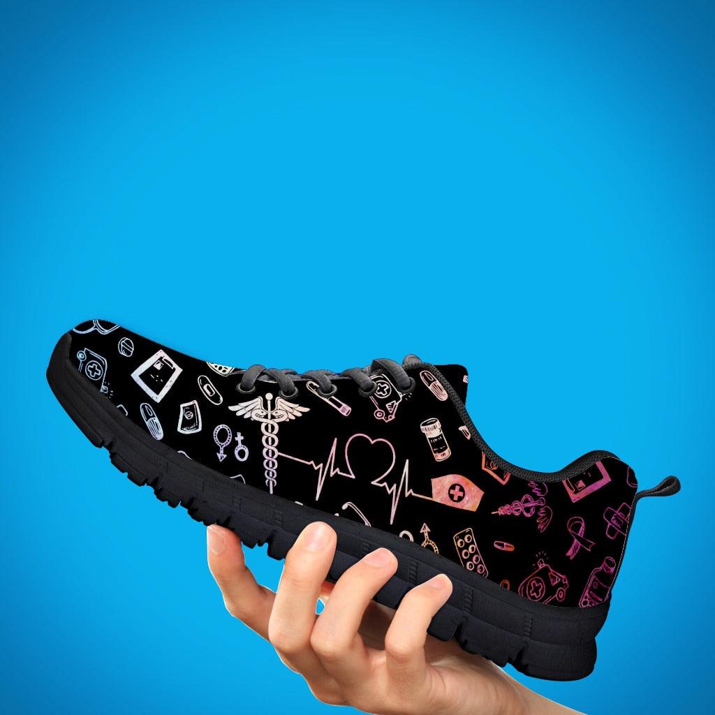 Fluorescent Medical Supplies Pattern Nurse Nursing Shoes All-match Casual Shoes Breathable Sports Shoes