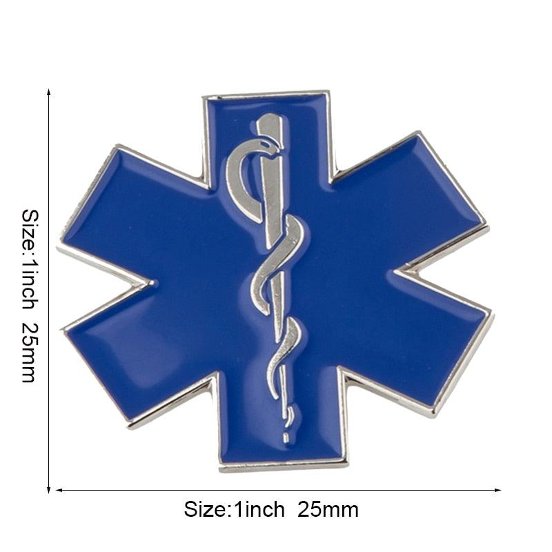 Nurse Star of Life Ambulance Medical Decal Pin Brooch Jewelry