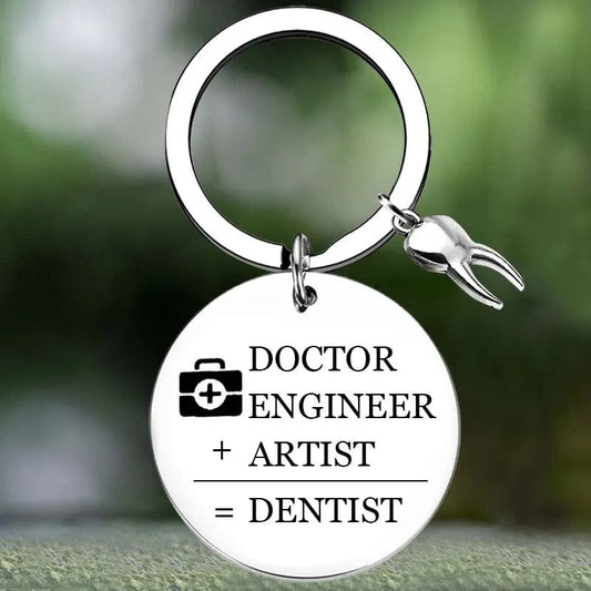 Cute A Doctor, An Engineer An Artist Is Dentist Keychain Dental Graduation Gift Key Chain Pendant Jewelry Future Dentist gift