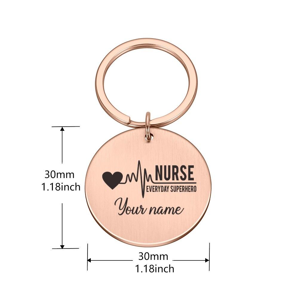 Personalized Nurse Custom Keychains Gift Car Key Accessories Jewelry
