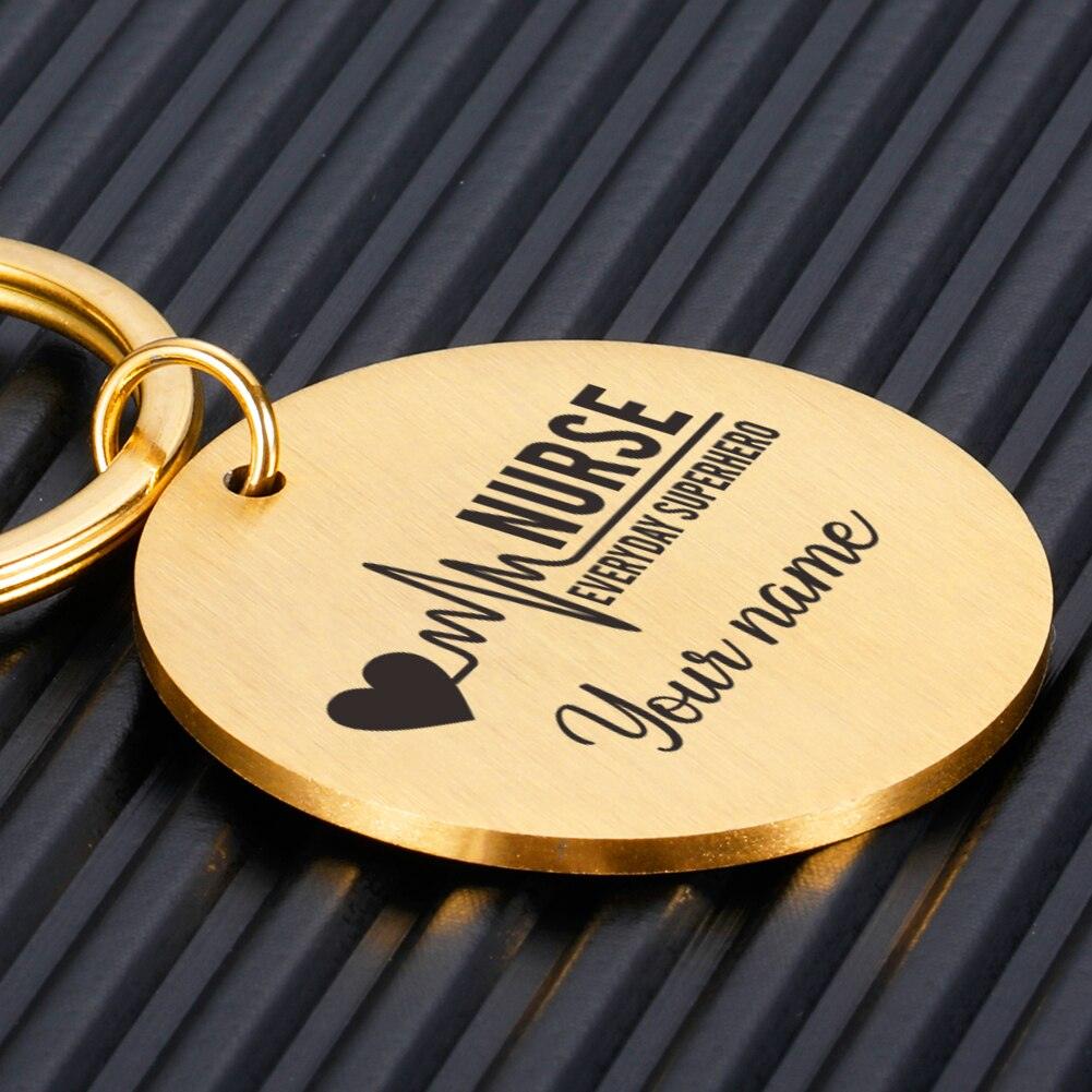 Personalized Nurse Custom Keychains Gift Car Key Accessories Jewelry