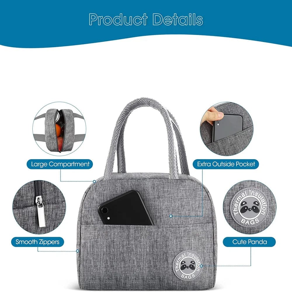 Dentist Multi Tooth Prints Graphite Insulated Heat Lunch Bag