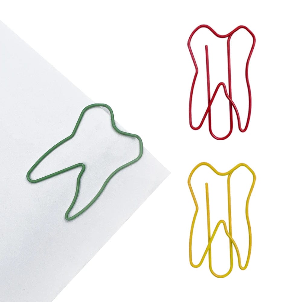50pcs Dentist Cute Tooth Clips Creative for Binder Bookmark