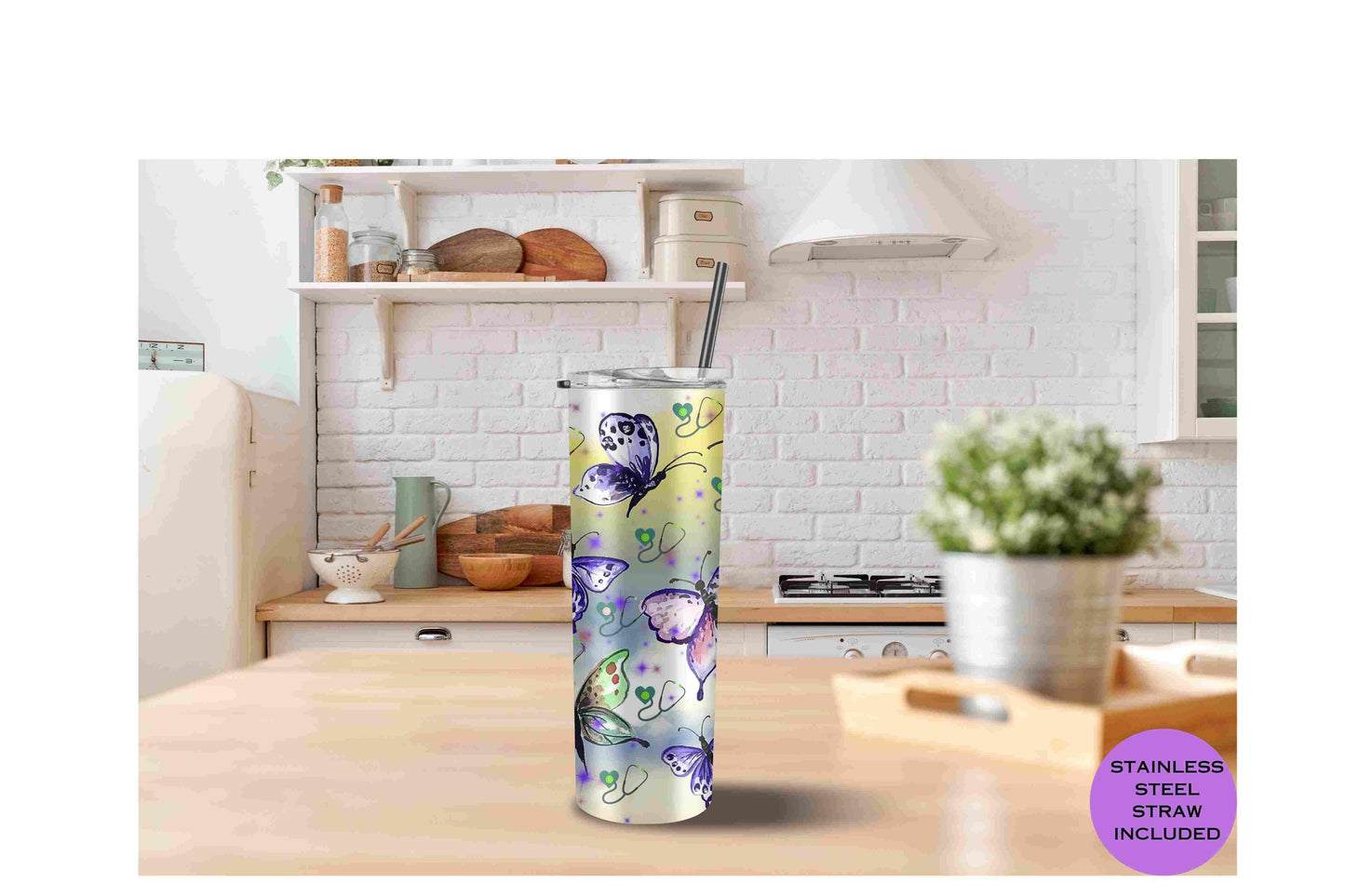 Nurse loves nature Stethoscope 20oz tumbler personalized gift for doctor nurse appreciation gift for RN personalized tumbler gift grad medic insulated coffee travel cup