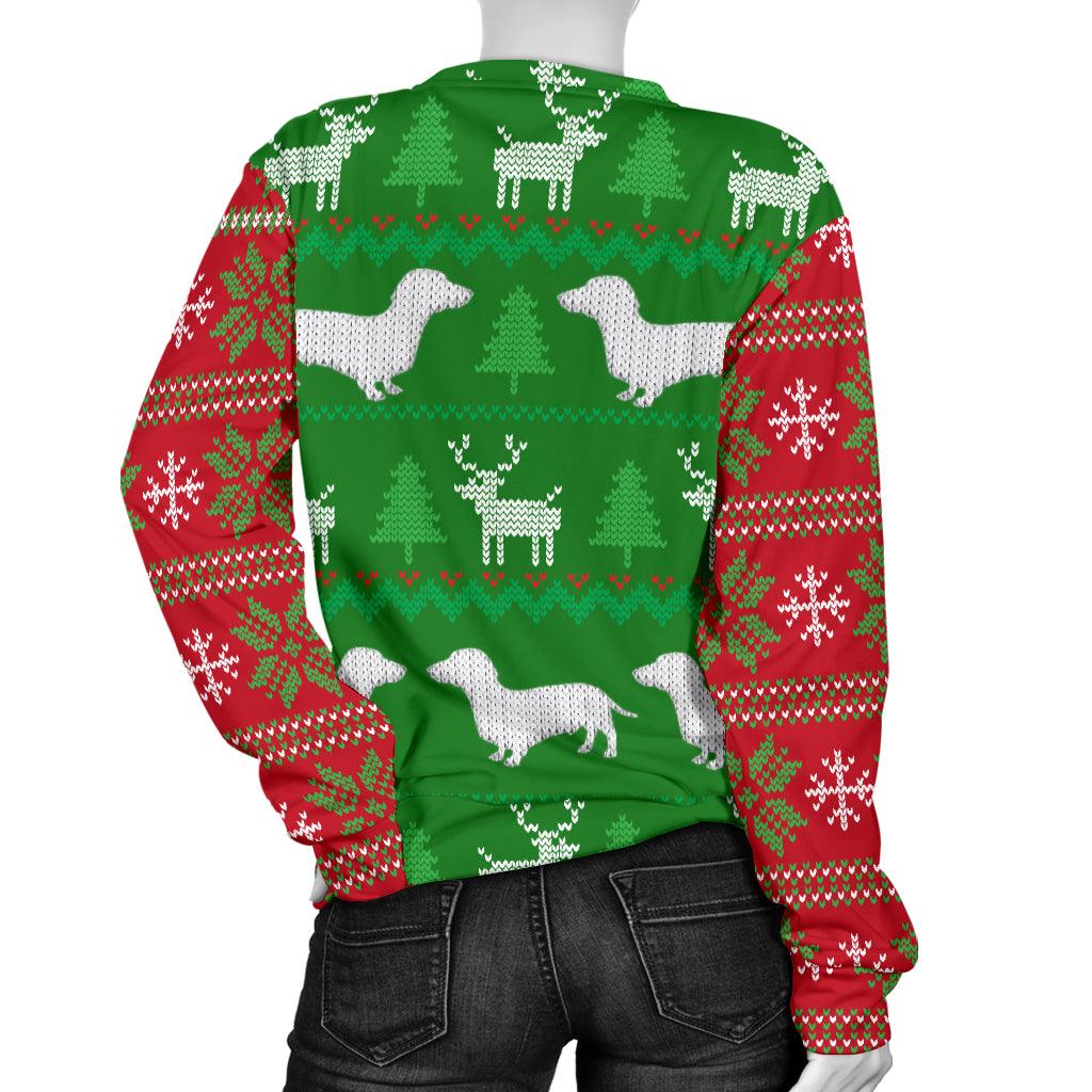 Ugly Christmas Sweater With Dachshunds Women's - Thumbedtreats