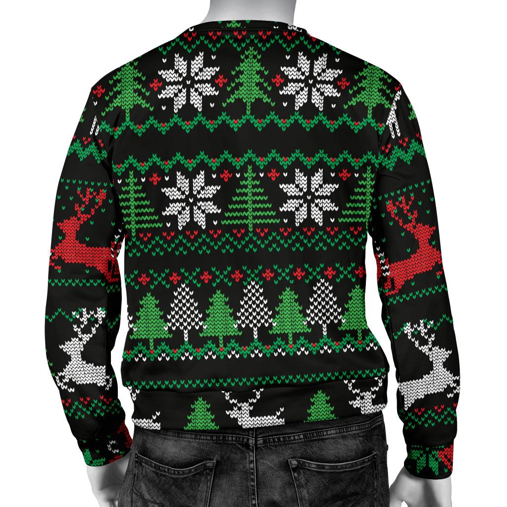 Ugly Christmas Red Green Black Men's Sweater