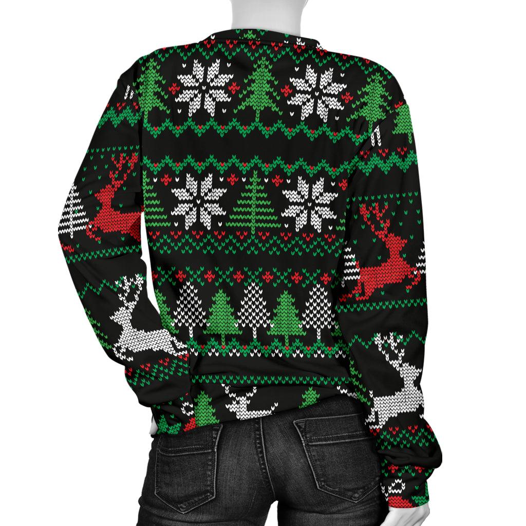 Ugly Christmas Red Green Black Women's Sweater - Thumbedtreats