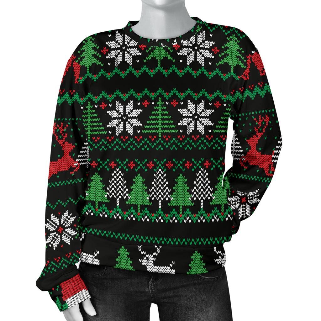 Ugly Christmas Red Green Black Women's Sweater - Thumbedtreats