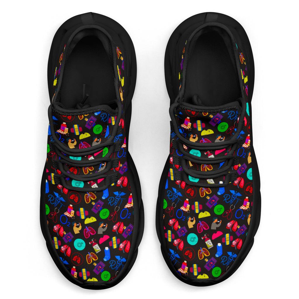 Respiratory Therapist Icons Sneakers - Black Sole - Thumbedtreats
