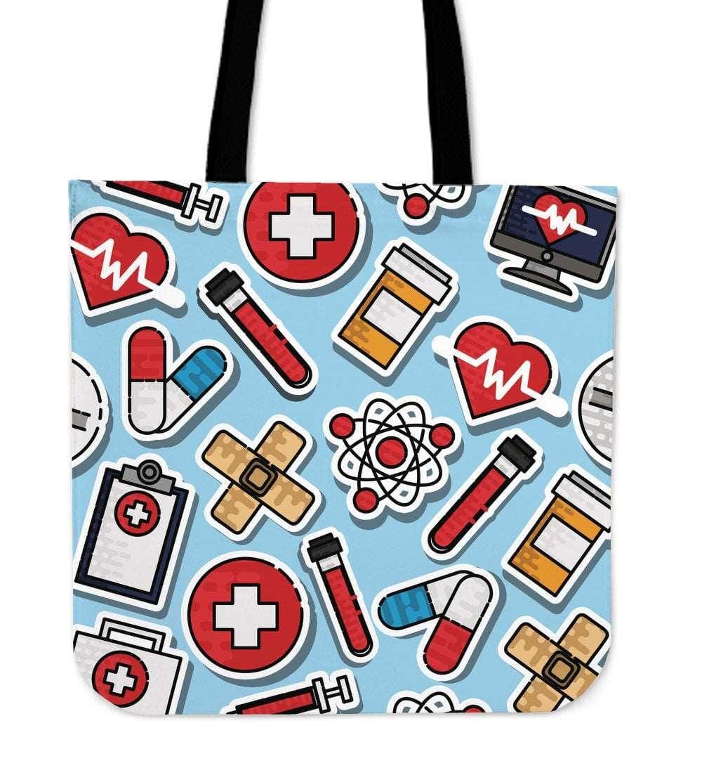 Nurse Blue Sticker Cotton Tote Bag [thumbedtreats] 