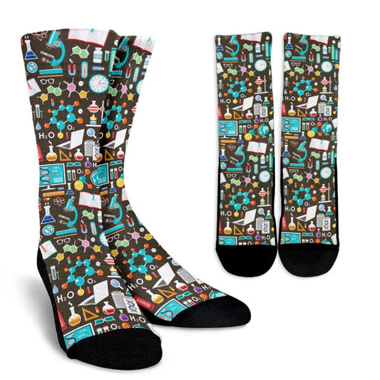 Loves Science Pattern Socks