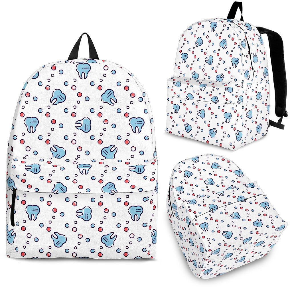 Dentist Tooth Mosaic Backpack - White - Thumbedtreats
