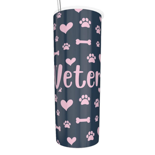 Vet Pink Tumbler With Stainless Steel Straw 20oz - Thumbedtreats