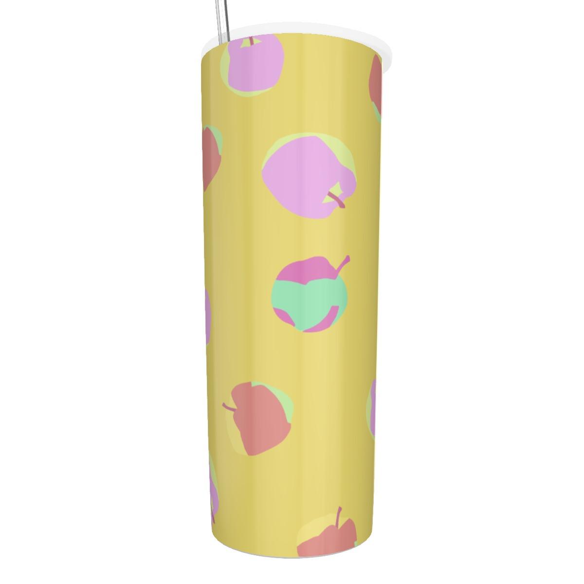 Apple Tumbler With Stainless Steel Straw 20oz - Thumbedtreats