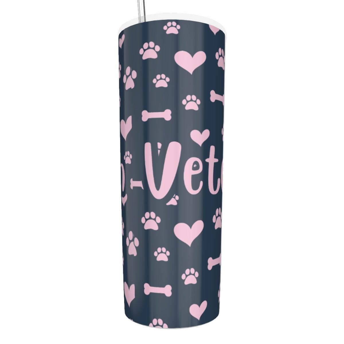 Vet Pink Tumbler With Stainless Steel Straw 20oz