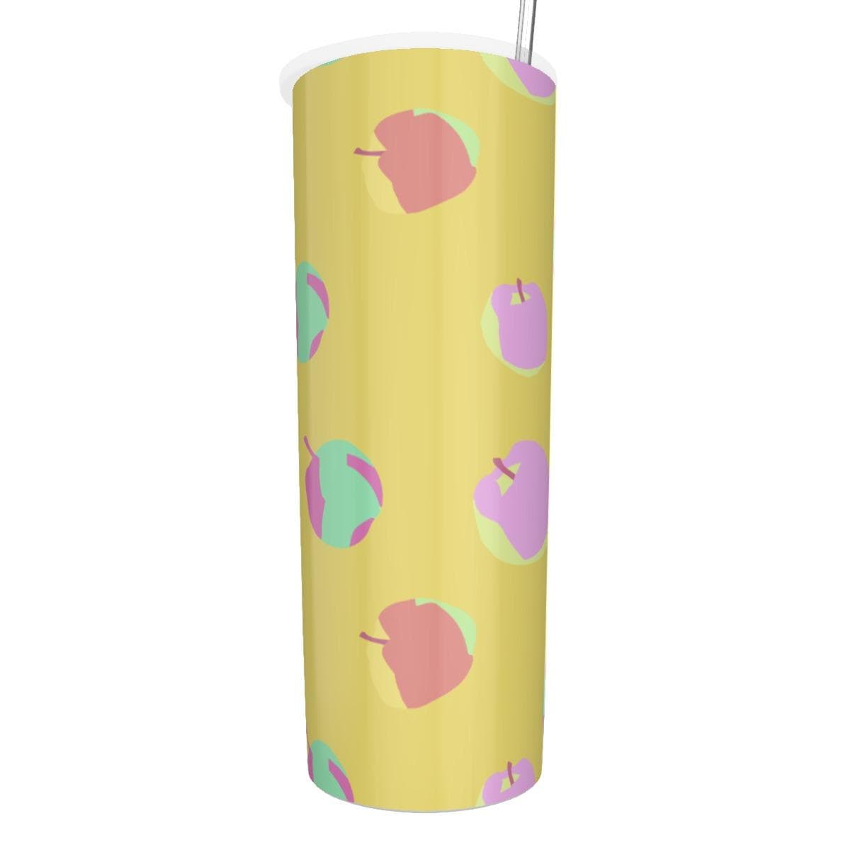 Apple Tumbler With Stainless Steel Straw 20oz - Thumbedtreats