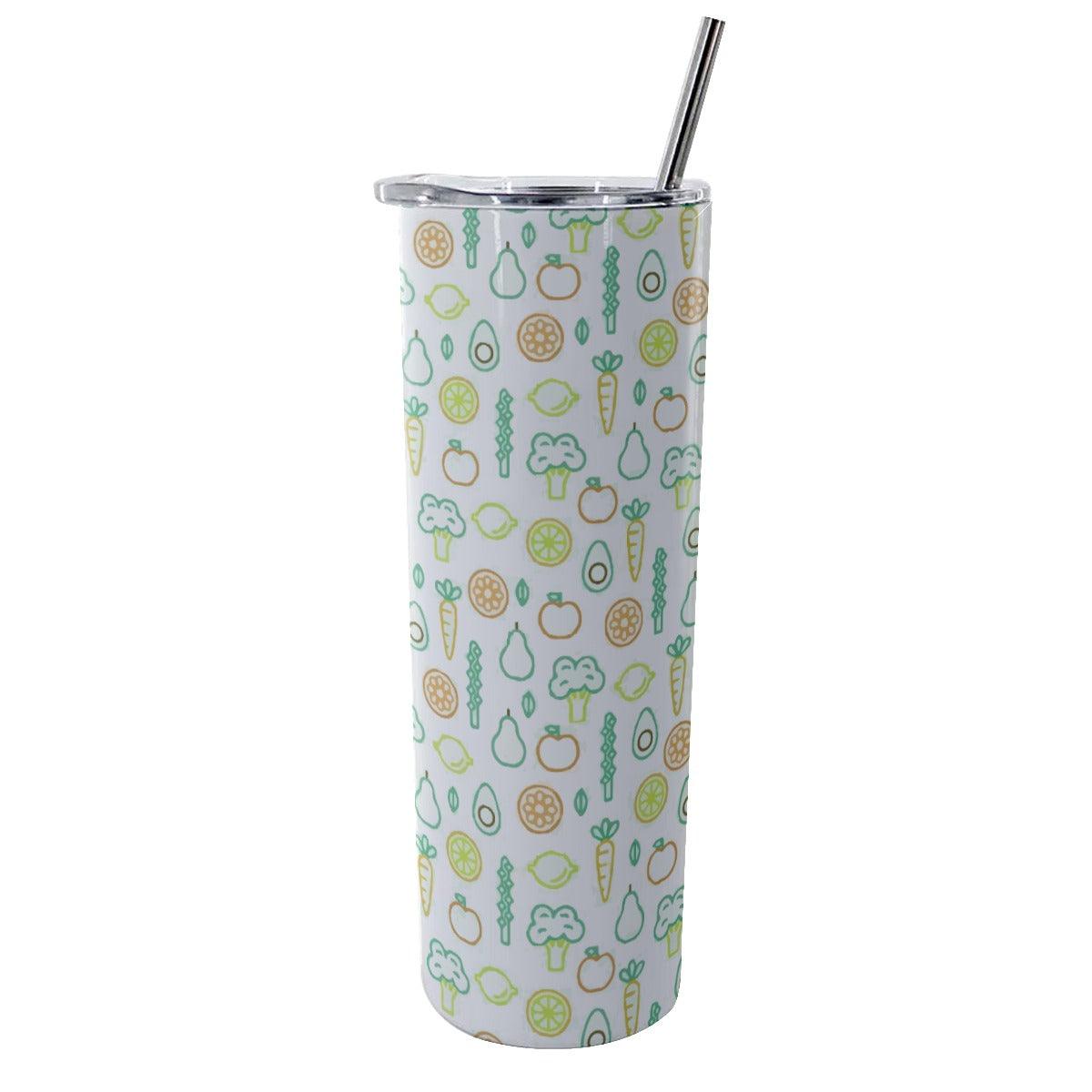 Fruits Tumbler With Stainless Steel Straw 20oz