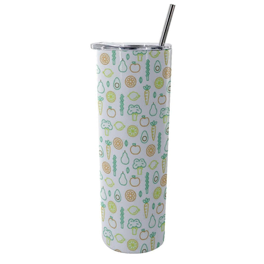 Fruits Tumbler With Stainless Steel Straw 20oz - Thumbedtreats