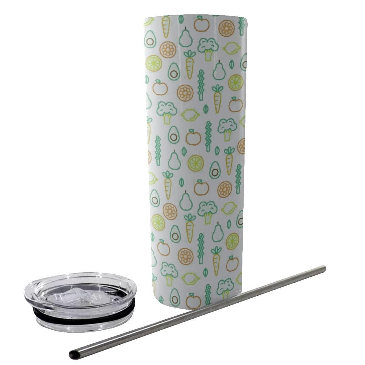 Fruits Tumbler With Stainless Steel Straw 20oz - Thumbedtreats