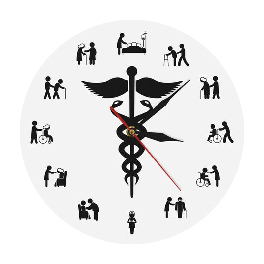 Nurse Caduceus Medical Logo Modern Wall Clock Gift For Certified Nurse Doctor Anesthetist Hospital Decoration Clock for RN