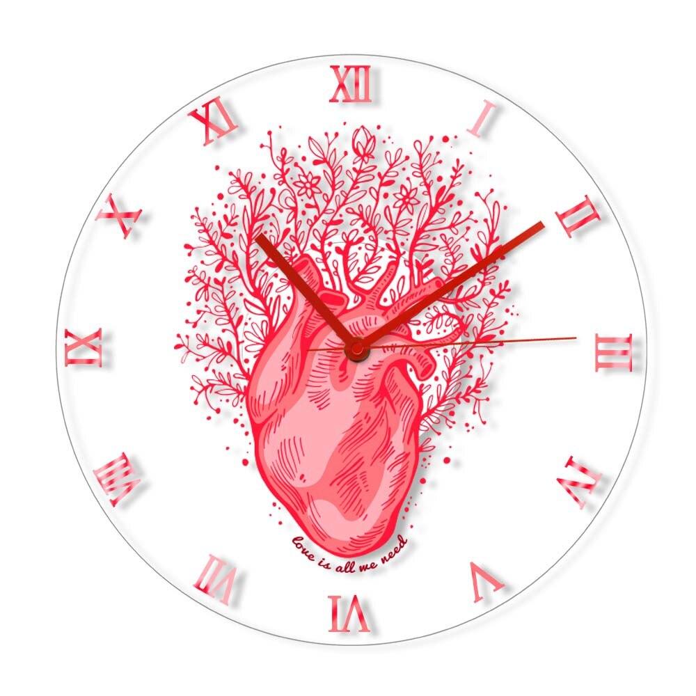 Anatomical Heart Wall Clock Heart Shaped Wall Clock Gift for Doctors Office Clinics Wall clock for Doctors and Heart Surgeon Wall clock gifts - Thumbedtreats