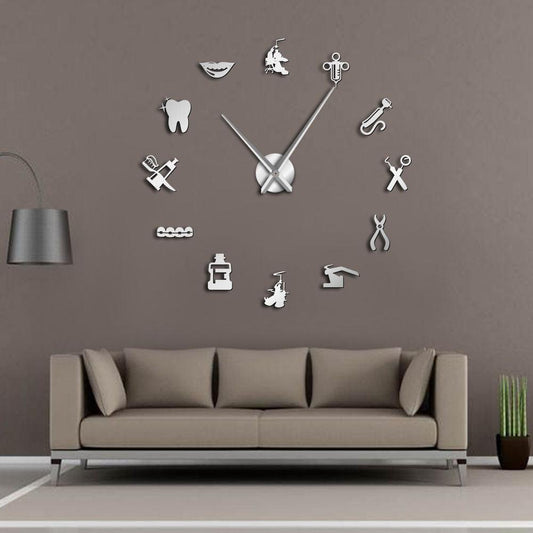 This Vinyl Giant Wall Clock, is a perfect addition to any dental  office or living room. The clock is a great gift for any dentist or doctor.