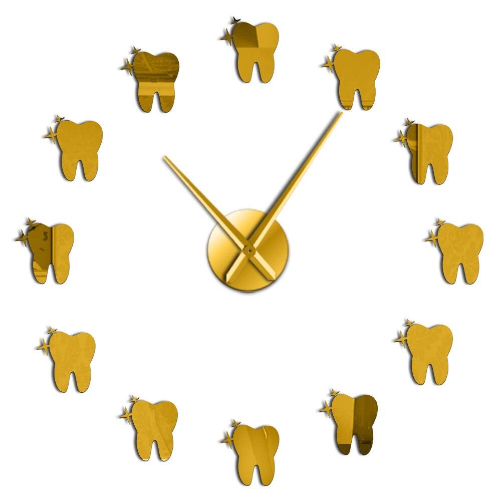 3D Tooth Dental Office Wall Clock for Dentist Clinic Office Healthy White Tooth Cross Section Anatomy Art Clock Wall Watch - Thumbedtreats