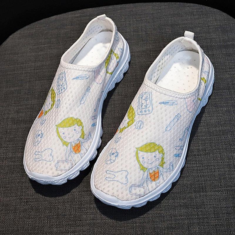 Nurse Medical Icons Slip-on Sneakers - Thumbedtreats