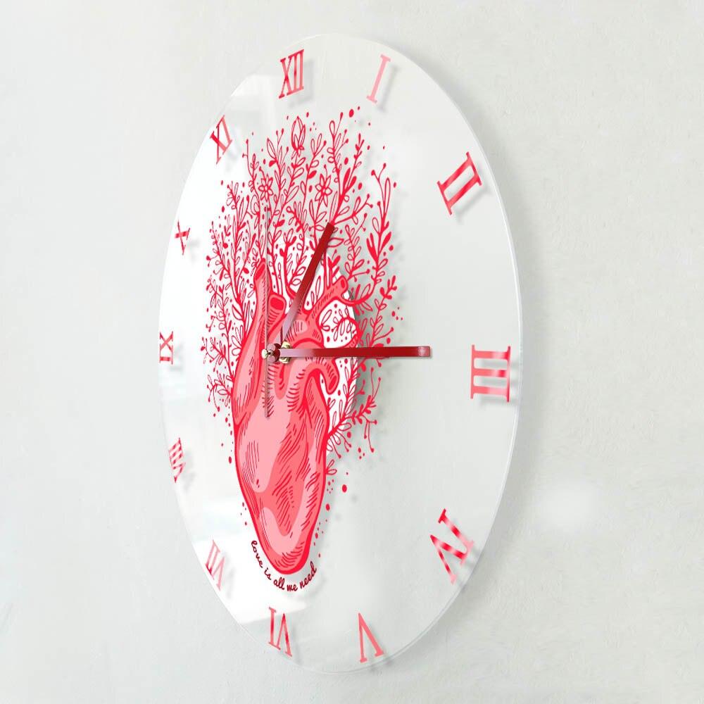 Anatomical Heart Wall Clock Heart Shaped Wall Clock Gift for Doctors Office Clinics Wall clock for Doctors and Heart Surgeon Wall clock gifts