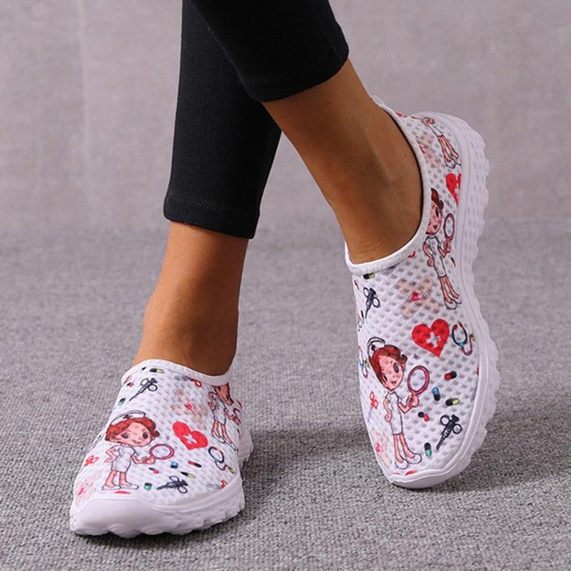 Nurse Medical Icons Slip-on Sneakers